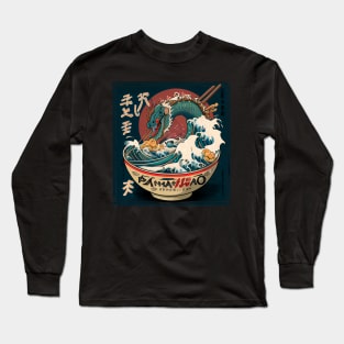 Ramen of Kanagawa  monster dragon in sea Long Sleeve T-Shirt